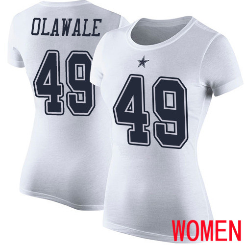 Women Dallas Cowboys White Jamize Olawale Rush Pride Name and Number #49 Nike NFL T Shirt